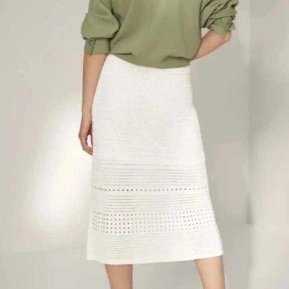 Aritzia Wilfred Heirloom White Knit Aline Skirt - Picture 8 of 9
